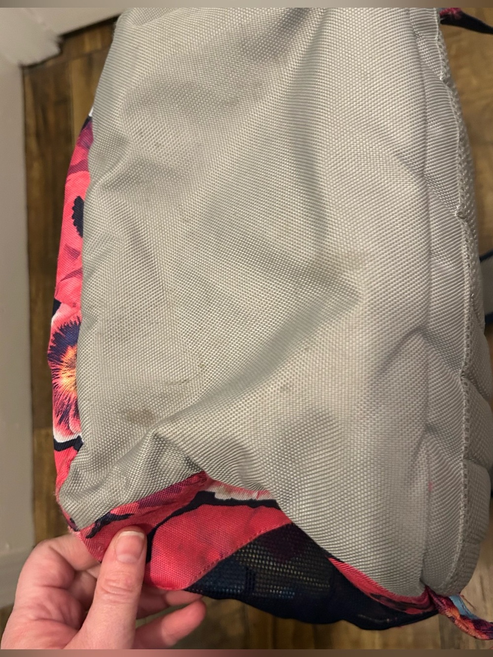 Lands End Kid’s Large Backpack Multicolor Flower Floral Adjustable Pockets - Picture 3 of 10